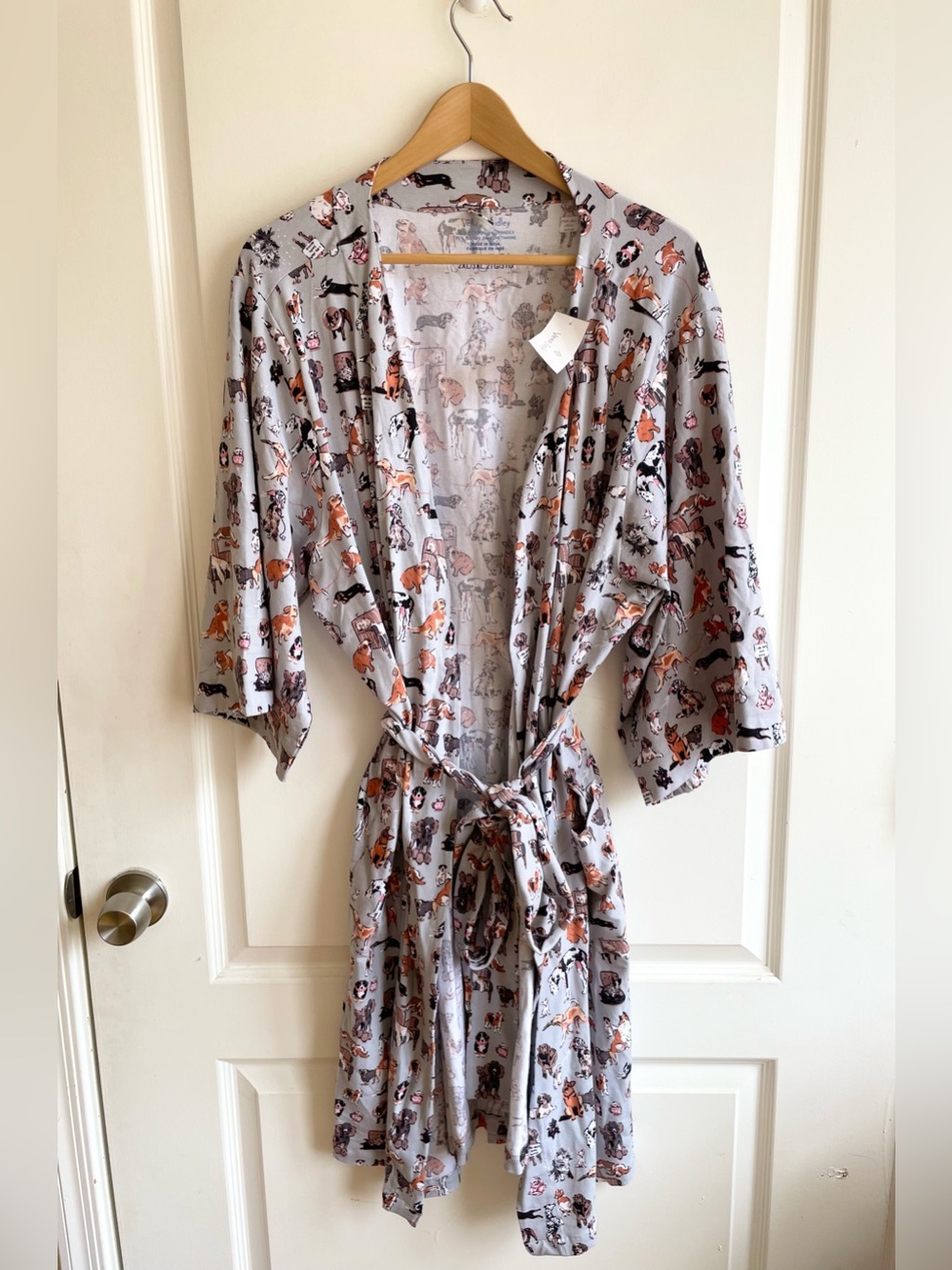 Vera Bradley Robe Dog Show Gray Cotton Knit Size 2X/3X